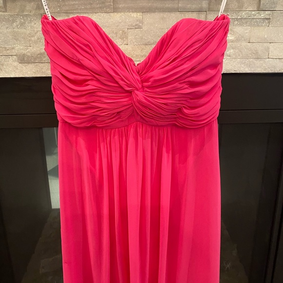 After Six Lux Chiffon hot pink bridesmaid dress - Picture 5 of 9